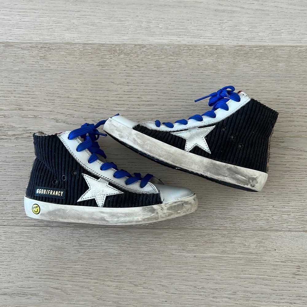 Kids brand new Golden Goose corduroy high top sneakers size 32 US 1